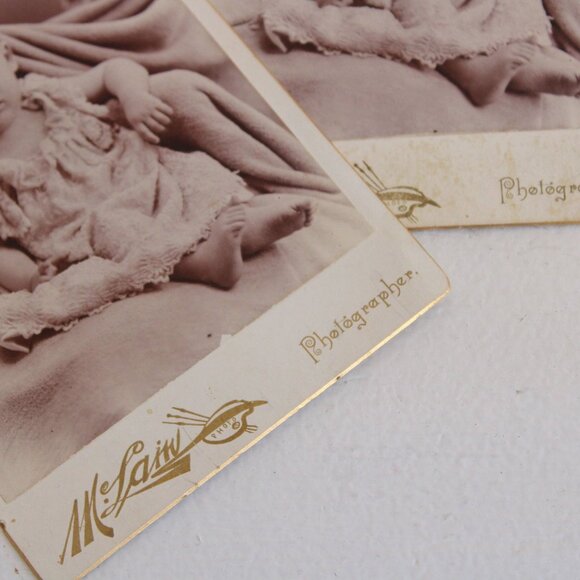 Vintage 1900s Photo, Baby Edwardian Photograph, Black And White Sepia Portrait, - Picture 5 of 10